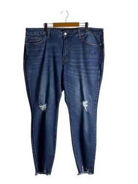 Judy Blue Women's Medium Indigo High Waisted Distressed Skinny Fit Jeans